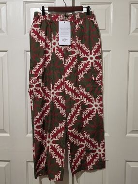NWT Lex Breezy Hawaiian Cargo Pant Sz S Quilt Pattern Cotton Beach Resort